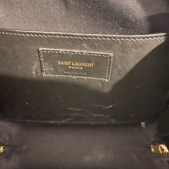 SAINT LAURENT Vicky Medium YSL Monogram Quilted Black Patent Camera Bag EUC - Picture 8 of 8